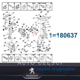 poduszka silnika Peugeot 206 1,9D/ 2,0HDi widełki podpory półosi (oryginał Peugeot)