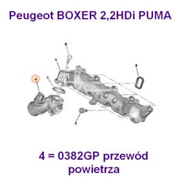 przewód powietrza Citroen JUMPER III/ Peugeot BOXER 3 2,2HDi PUMA króciec pokrywy zaworów (oryginał Peugeot)