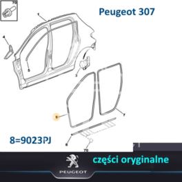 uszczelka drzwi Peugeot 307 progowa lewa (oryginał Peugeot)