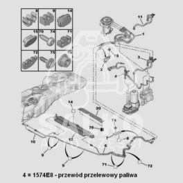 przewód przelewowy paliwa Citroen/ Peugeot 2,7HDi/ 3,0HDi - oryginał z sieci Peugeot