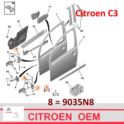 zawias drzwi Citroen C3/ C3 II lewy - dolny (oryginał Citroen)