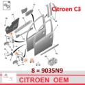 zawias drzwi Citroen C3/ C3 II prawy - dolny (oryginał Citroen)