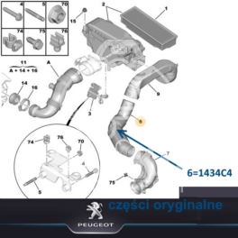 przewód powietrza BERLINGO III 1,6HDi dolotowy (oryginał Peugeot)