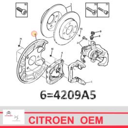 osłona tarczy hamulcowej tył Citroen Xsara Picasso strona prawa (oryginał Citroen)