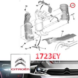 osłona termiczna katalizatora Citroen, Peugeot 1,6HDi od OPR 11193 tylna (oryginał Citroen 1723EY)