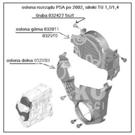 osłona rozrządu Citroen, Peugeot TU 2002- górna (oryginał Peugeot)