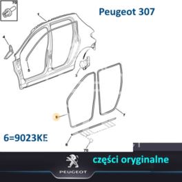 uszczelka drzwi Peugeot 307 przednia lewa/ prawa (oryginał Peugeot)