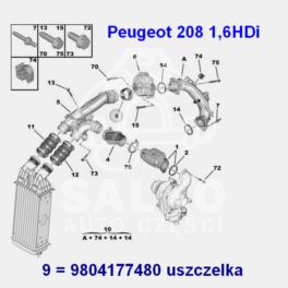 przewód powietrza Citroen/ Peugeot 1,6HDi złączka przepustnicy (oryginał Peugeot)