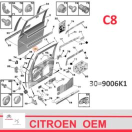 uszczelka drzwi Citroen C8 pionowa na drzwi przesuwne lewe (oryginał Citroen)