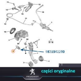 sprężyna pedału sprzęgła Peugeot 3008/ 308 II/ 5008/ ... do BE4T/ 5 biegów - nowy oryginał Peugeot