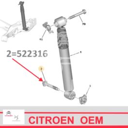 śruba amortyzatora tylnego Citroen C3 II/ Peugeot 2008/ ... dolna - nowy oryginał Citroen