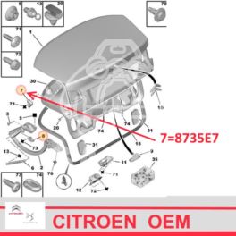 odbojnik klapy tył Citroen C5 III górny - nowy oryginał Citroen