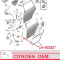uszczelka drzwi Citroen C4 PICASSO lewy tył, boczna na drzwi (oryginał Citroen)