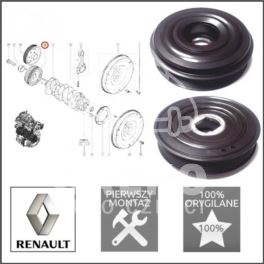 koło pasowe wału Renault 2,3dCi 7PK/152mm - oryginał Renault