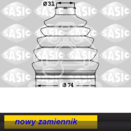 osłona przegubu Citroen C2/ C3/ Peugeot 206 od koła/ prawa (zestaw) - producent francuski SASIC