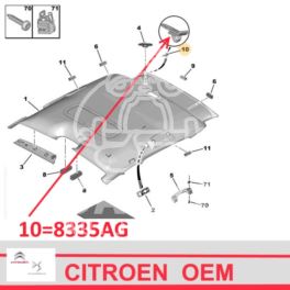 zaczep żaluzji przeciwsłonecznej tylnej Citroen C4 PICASSO prawa - OE Citroen