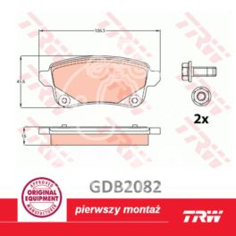 klocki hamulcowe MEGANE III system TRW tył - oryginał niemiecki TRW