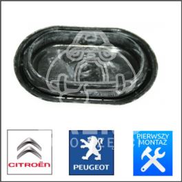 zaślepka karoserii Citroen, Peugeot owalna 37x65mm wklęsła P (oryginał Peugeot)