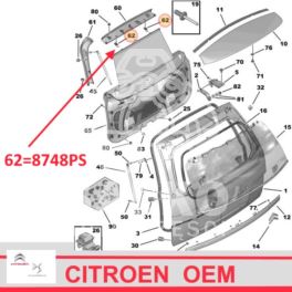 zaczep żaluzji przeciwsłonecznej tylnej Citroen C4 PICASSO KOMBI - OE Citroen