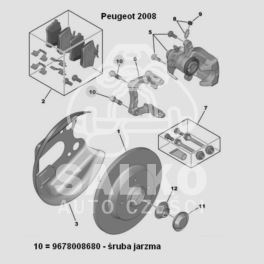 śruba zacisku hamulcowego Citroen, Peugeot M10x1,25-30mm TORX (nowy oryginał Peugeot)