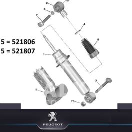 osłona amortyzatora Peugeot 407 tył dolna na tuleję - strona prawa (oryginał Peugeot)