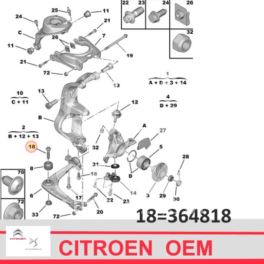 śruba wahacza Citroen C5 III przedniego środkowej tulejki M14/85mm - nowy oryginał Citroen