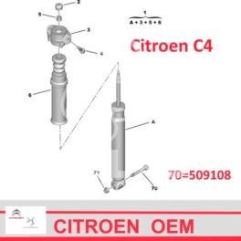 śruba amortyzatora tylnego Citroen C4.../ Peugeot 308... dolna - nowy oryginał Citroen