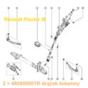 drążek kierowniczy z krzyżakiem MASTER III - oryginał Renault 480800001R