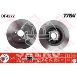 tarcza hamulcowa Renault 274x10,9x62,3x82,2 tył 4-śr (oryginał TRW)