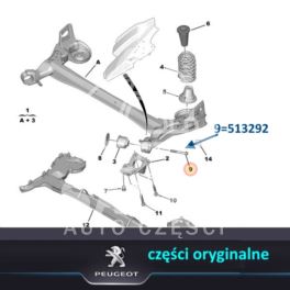 śruba belki tył Citroen BERLINGO III montaż do karoserii M14 (oryginał Peugeot)