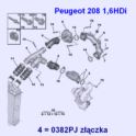 przewód powietrza Citroen/ Peugeot 1,6HDi turbo (złączka) (oryginał Peugeot)