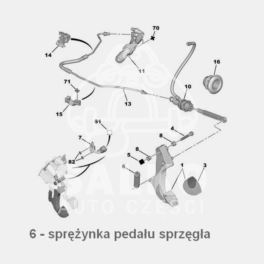 sprężyna pedału sprzęgła Citroen C3-Picasso/ Peugeot 207/ 301 (oryginał Peugeot)