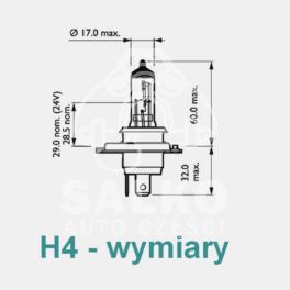 żarówka H4 60/55W 12V PREMIUM - oryginał francuski VALEO