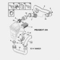 przewód powietrza Peugeot 206 1,1/1,4/1,9D wlot do pasa (oryginał Peugeot)