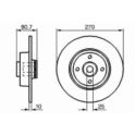 tarcza hamulcowa Renault 270x10x55x80,7 tył 4-śr - niemiecki producent Bosch
