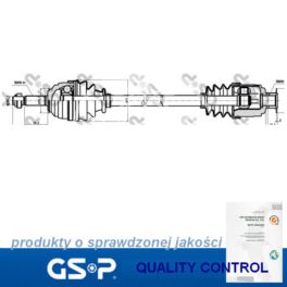 półoś Renault CLIO -98 1,2-1,9D JB0/1/3 prawa - nowe - zamiennik GSP